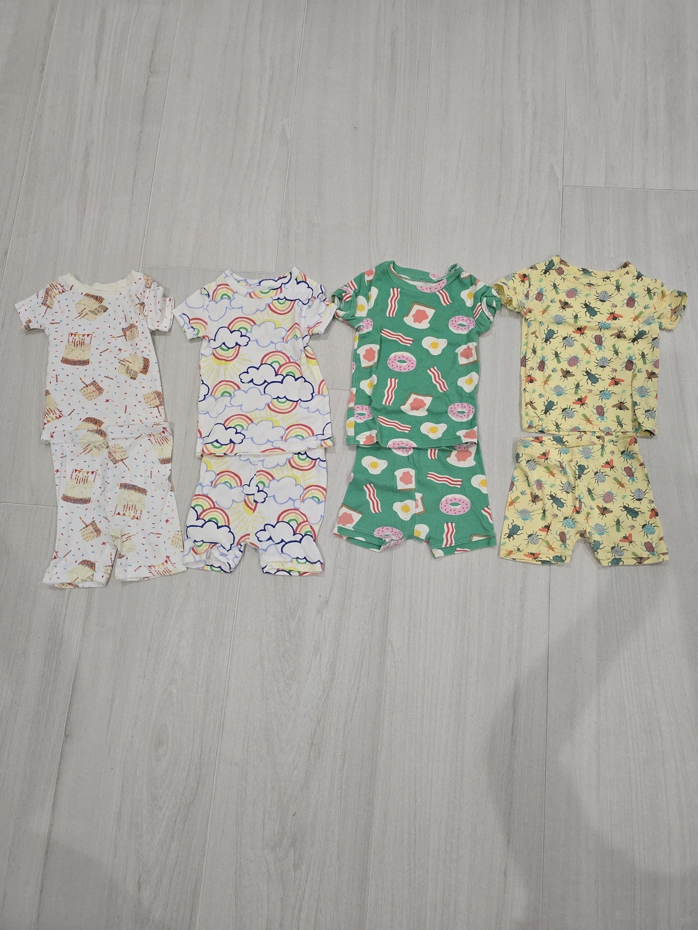 Baby Gap Burt's Bee Baby Colorful Print Pajama Set Short Sleeve & Shorts 4 Sets